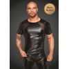 Noir Handmade H056 Men's T-Shirt Made of Powerwetlook with 3D Net Inserts