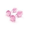Pink Roses Glass Butt Plug Training Set