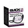 Black Velvets Cock & Ball Ring + Plug Slim