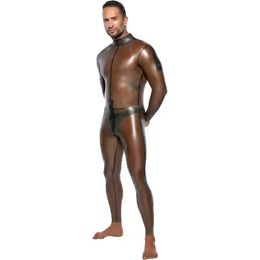 LateX Jumpsuit with Long Sleeves 2910454 Smoky Transparent