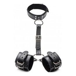 Strict Collar with Cuffs Restraint Set Black