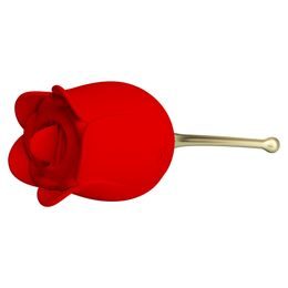 Pretty Love Rose Lover Clitoral with Licking Stimulator Gold & Red
