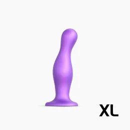 Strap-on-me Curvy XL vlnitý prísavkový dildo fialový