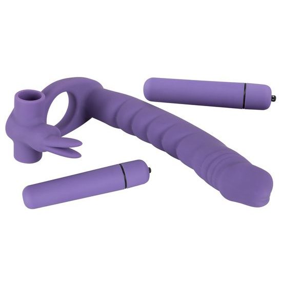 You2Toys Los Analos Double Delight Silicone Strap-On Purple