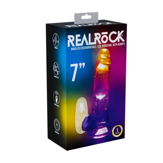 RealRock LED Vibrating Cock with Balls 7″