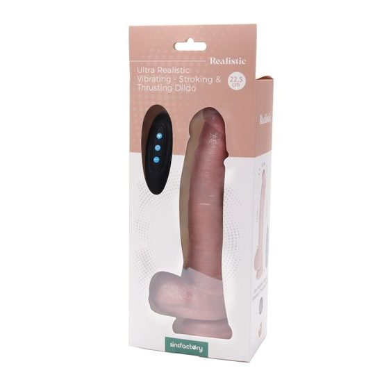 SinsFactory Ultra Realistic Vibrating Stroking & Thrusting Dildo 22.50 cm