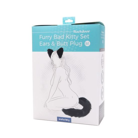 SinsFactory Furry Bad Kitty Set Ears & Butt Plug M