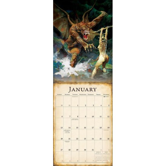 FANTASY ART OF FRANK FRAZETTA - 2019 CALENDAR ***sleva 50%!***