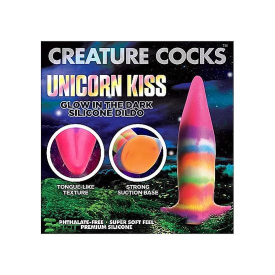 Creature Cocks Glow in the Dark Unicorn Tongue Silicone Dildo