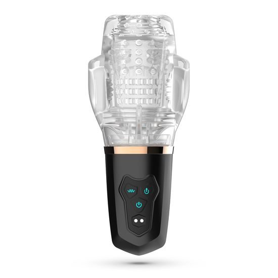 Crushious quasar rechargeable masturbator with suction