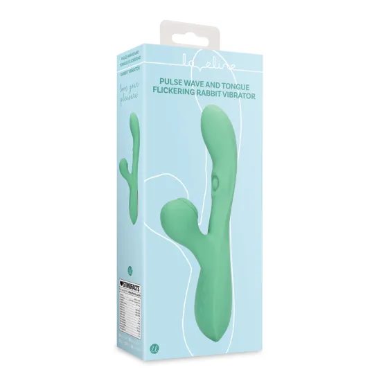 Loveline Pulse Wave & Tongue Flickering Rabbit Vibrator Blue Grass