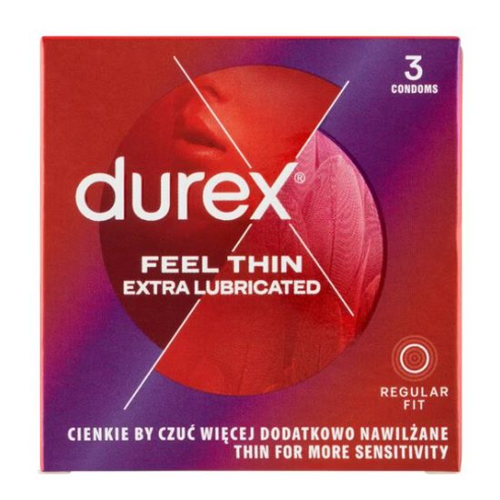 Durex Feel Thin Extra Lubricated 3 ks v krabičce