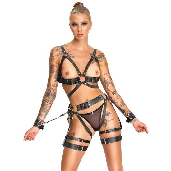 Zado Leather Multi piece Harness Set Black