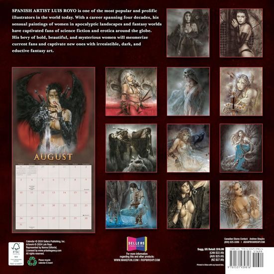 FANTASY ART OF ROYO - OFFICIAL 2025 CALENDAR