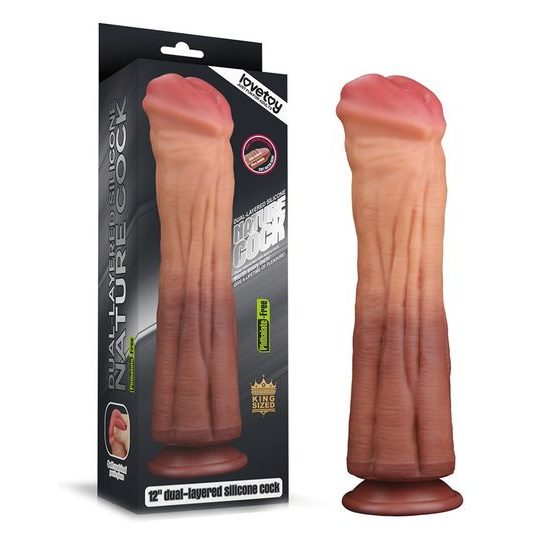 LoveToy Dual Layered Platinum Silicone 12" Cock