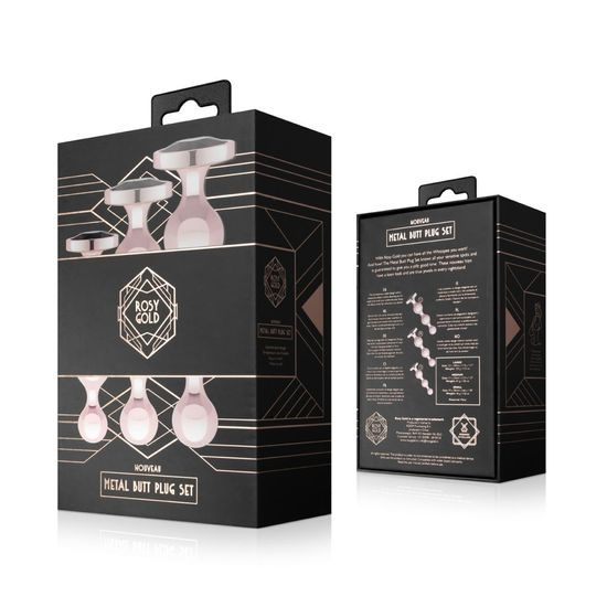 Rosy Gold - análny dildo set (růžové zlato)