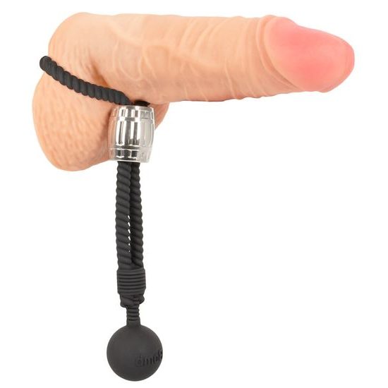 Rebel Heavy Rope Cock Strap with Ball Black