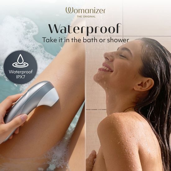 Womanizer Pro pulzátor na klitoris - strieborná