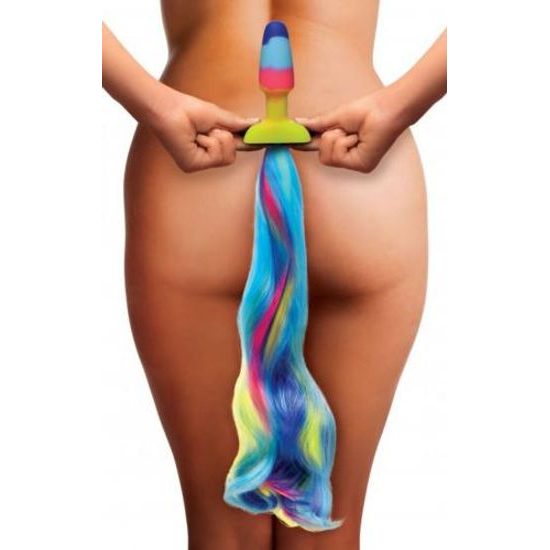 Rainbow Unicorn Anal Plug With Tail Tailz