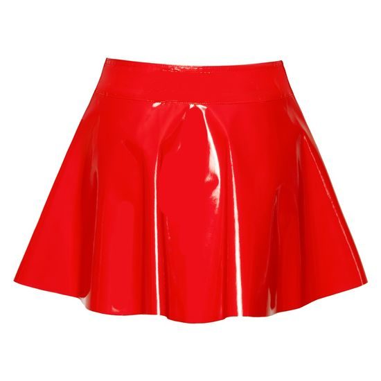 Black Level Vinyl Mini Skirt Red
