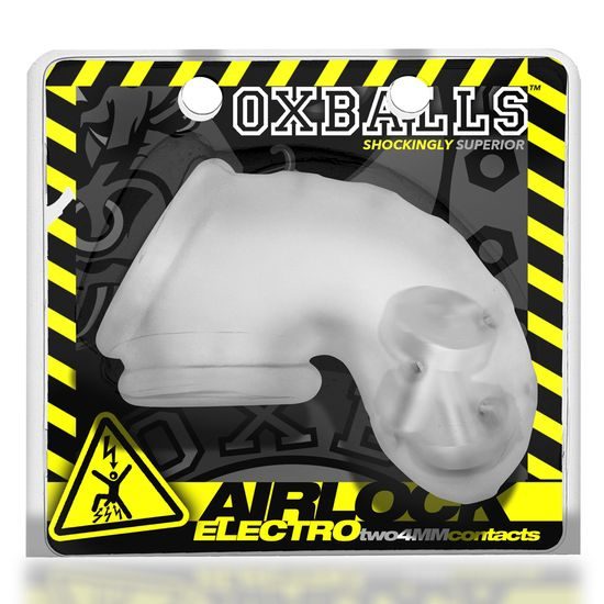 Oxballs Airlock Electro Air-Lite Vented Chastity Clear Ice