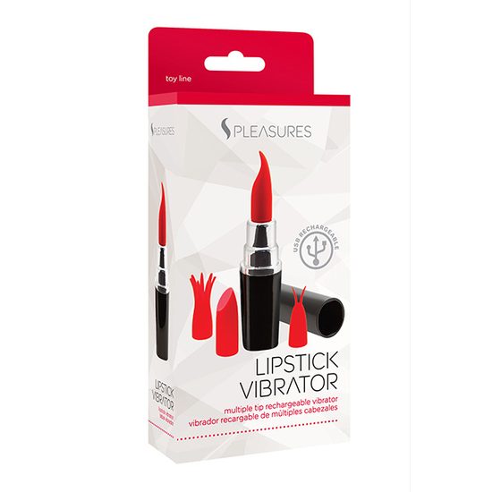 S Pleasures Lipstick Vibrator Black/Red