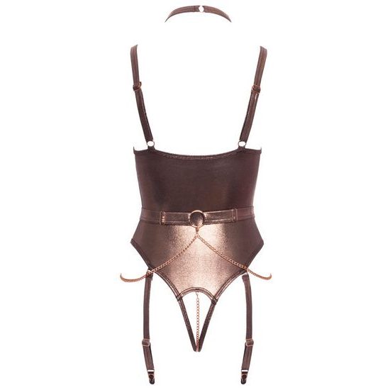 Abierta Fina Shelf Bra Crotchless Body with Chains 2644924 Golden