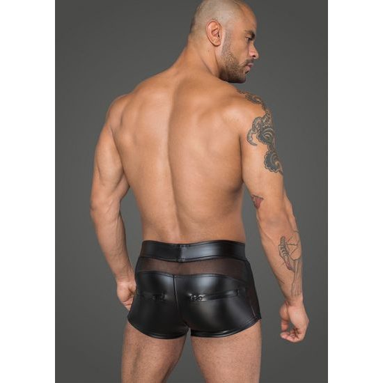 Noir Handmade H058 Men's Shorts Made of Powerwetlook and 3D Net