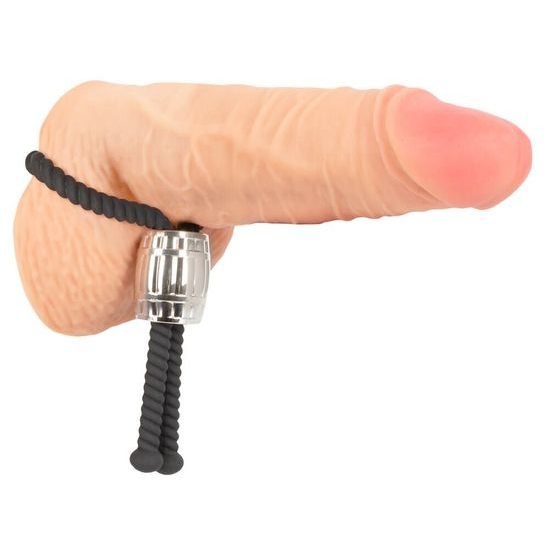 Rebel Heavy Rope Cock Strap Black