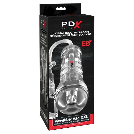 Pipedream PDX Elite ViewTube Vac XXL Pump See-Thru EZ-Grip Pump Stroker Clear