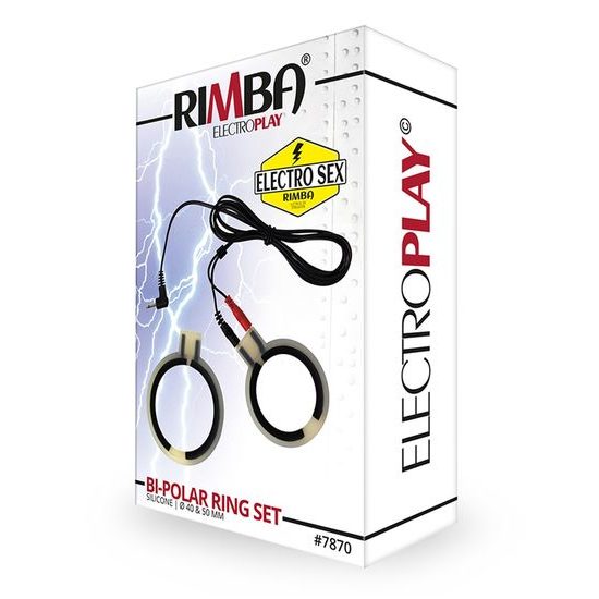 Rimba Electro Cock Rings, Bi-Polar, Round 2 pieces