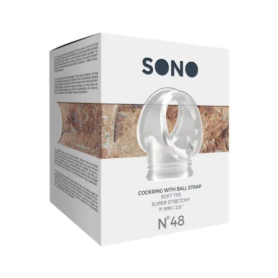 Sono No.48 priehľadný, elastický krúžok na penis a semenníky