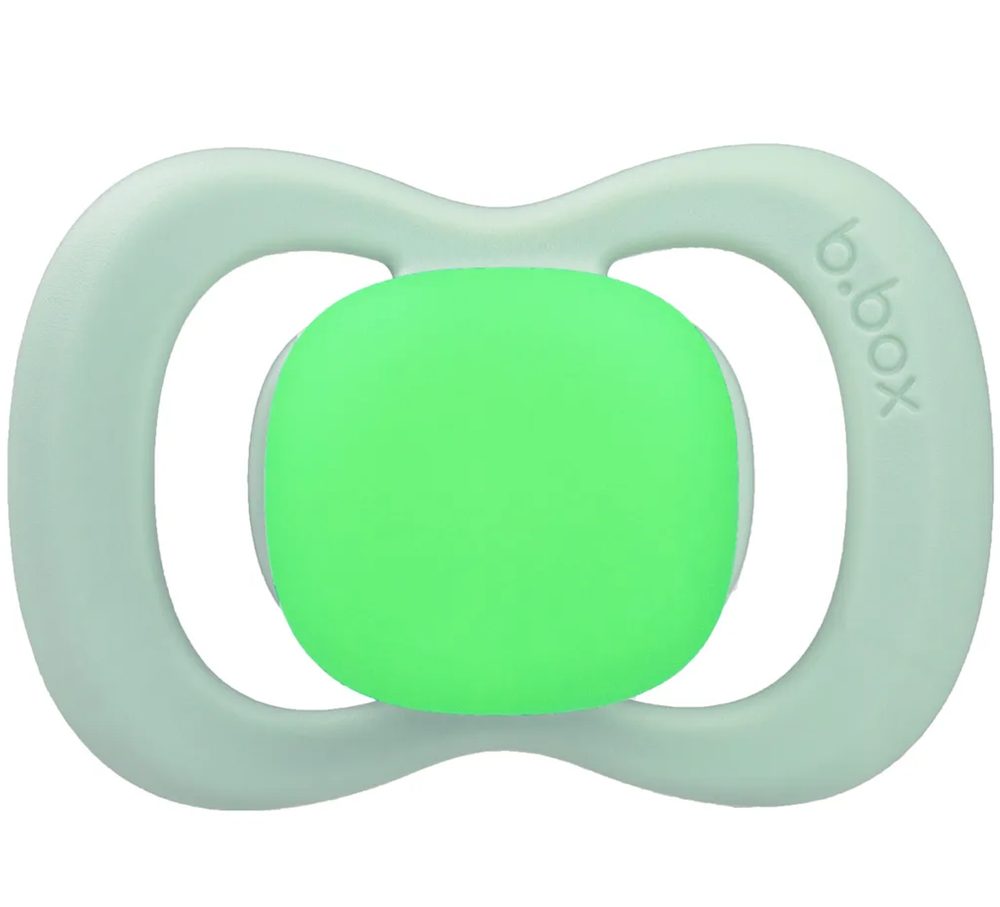 b.box Set silikonových dudlíků a klipů 0-6M GLOW - modrá/zelená