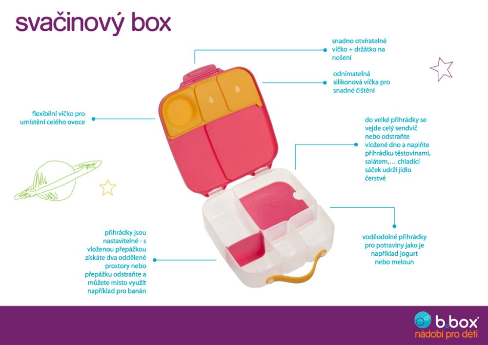 b.box Svačinový box velký - broskvový