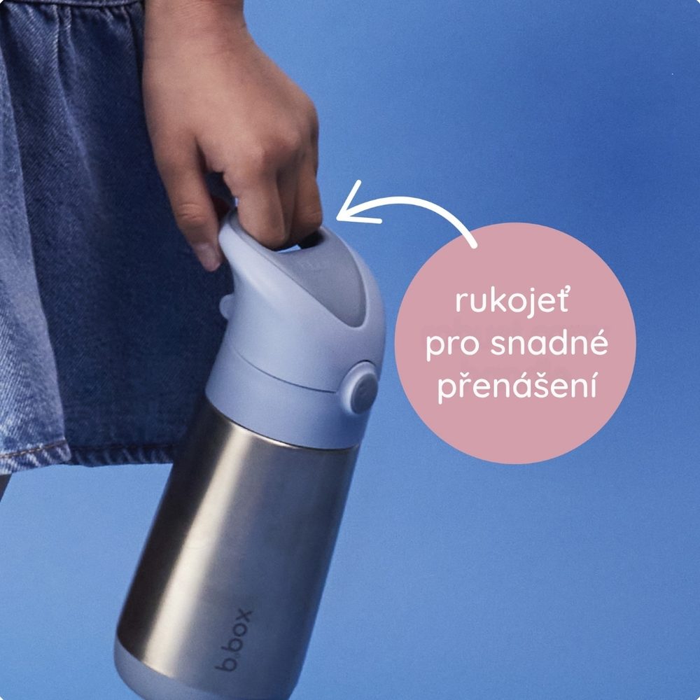 b.box Termoska na pití s brčkem 350 ml - růžová/oranžová