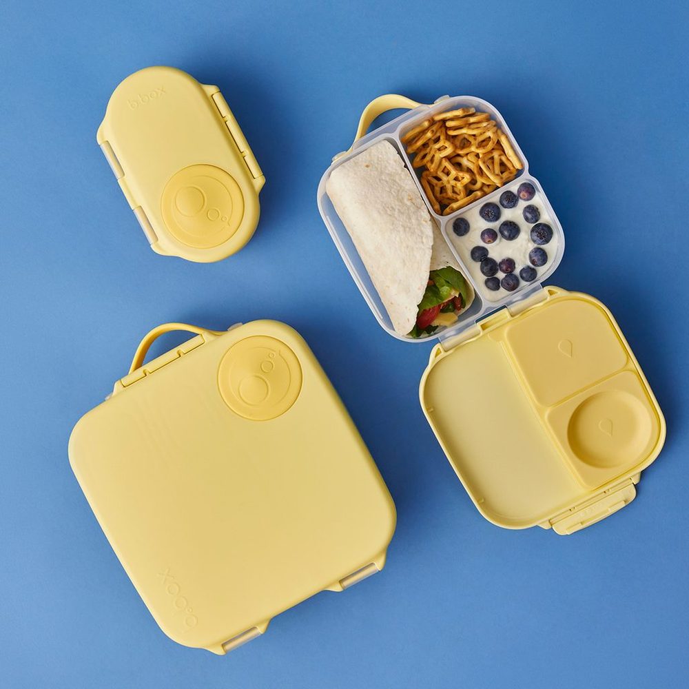 b.box Svačinový box střední + Nerezová termolahev 1l - set lemon twist