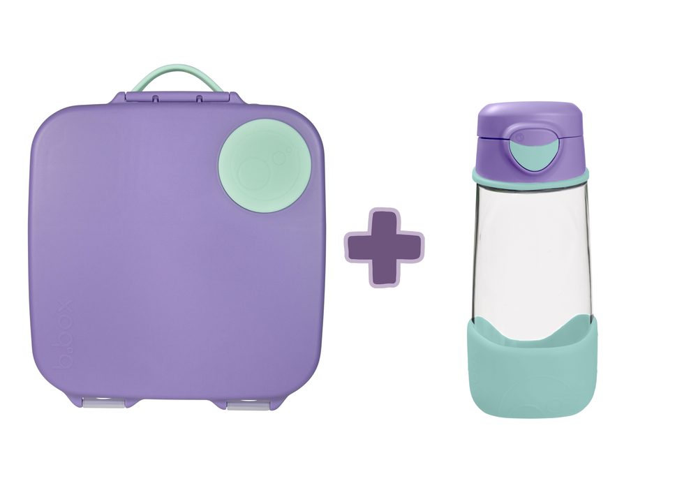 b.box Svačinový box velký + Sport lahev 450 ml - lilac pop