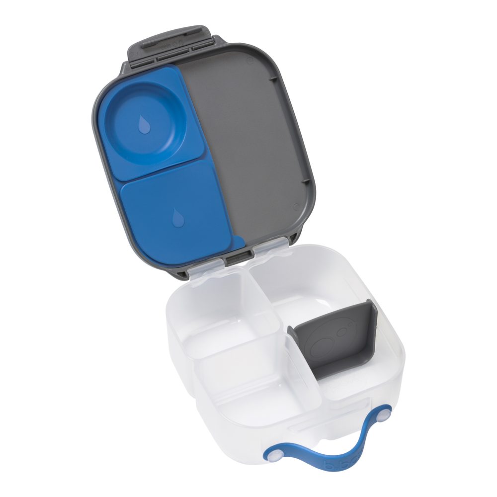 b.box Svačinový box střední + Lahev na pití sport 600 ml - modrá/šedá