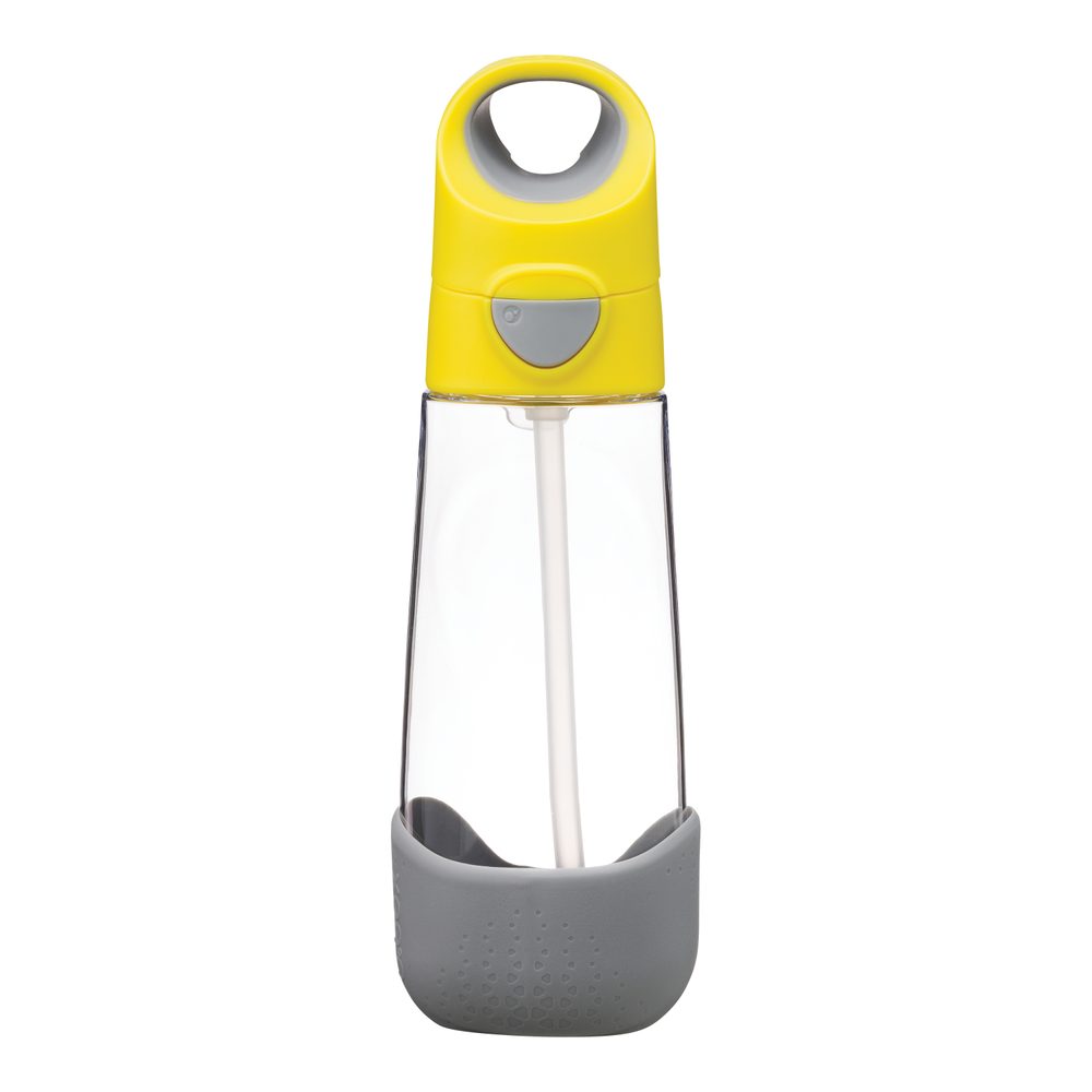 b.box Svačinový box střední + Lahev s brčkem 600 ml - žlutá/šedá