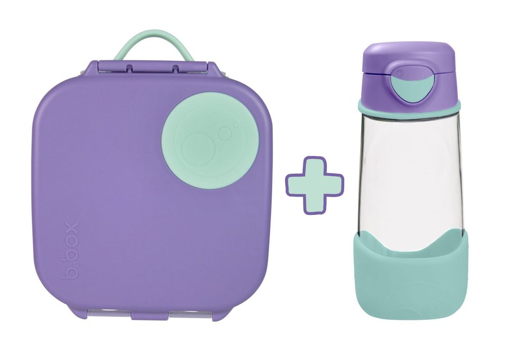 b.box Svačinový box střední + Sport lahev 450 ml - set lilac pop