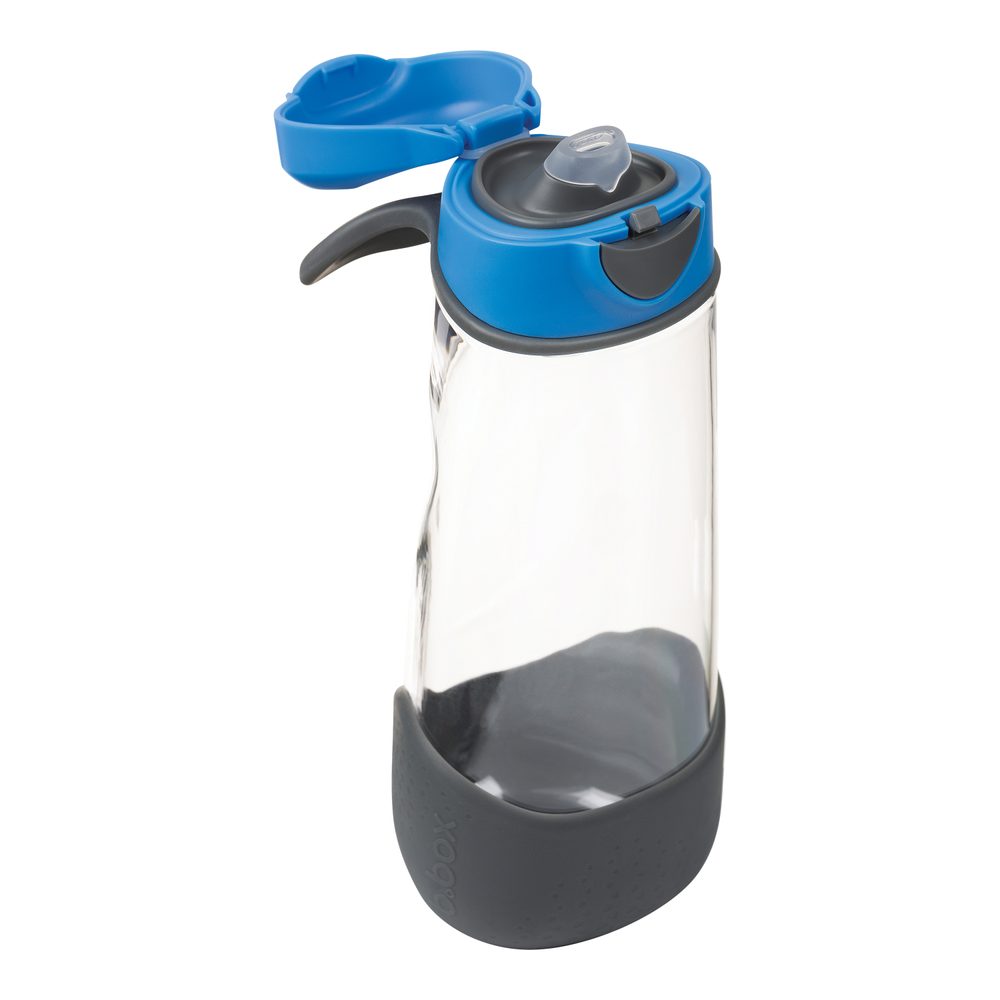 b.box Svačinový box střední + Lahev na pití sport 600 ml - modrá/šedá