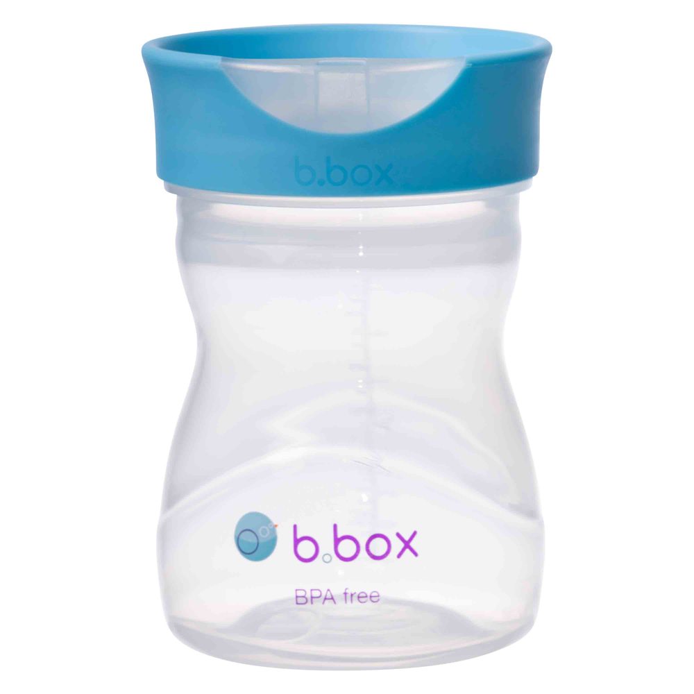 b.box Hrneček pro batolata + Miska s brčkem - set modrý