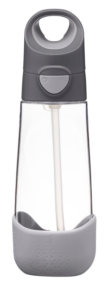 b.box Svačinový box střední + Lahev s brčkem 600 ml - graphite