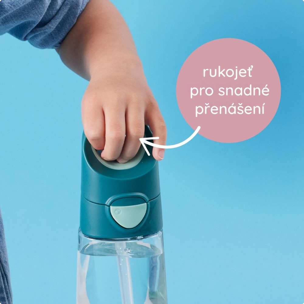 b.box Lahev na pití s brčkem 450 ml - emerald forest