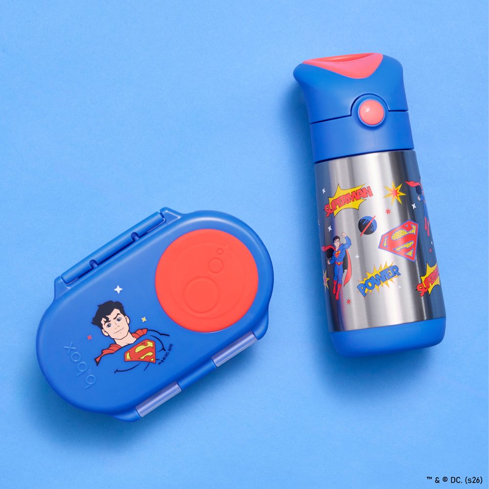 b.box Termoska na pití s brčkem 350 ml - Superman | b.box