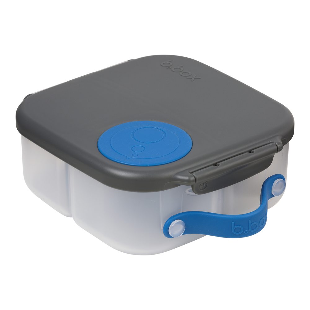 b.box Svačinový box střední + Lahev na pití sport 600 ml - modrá/šedá