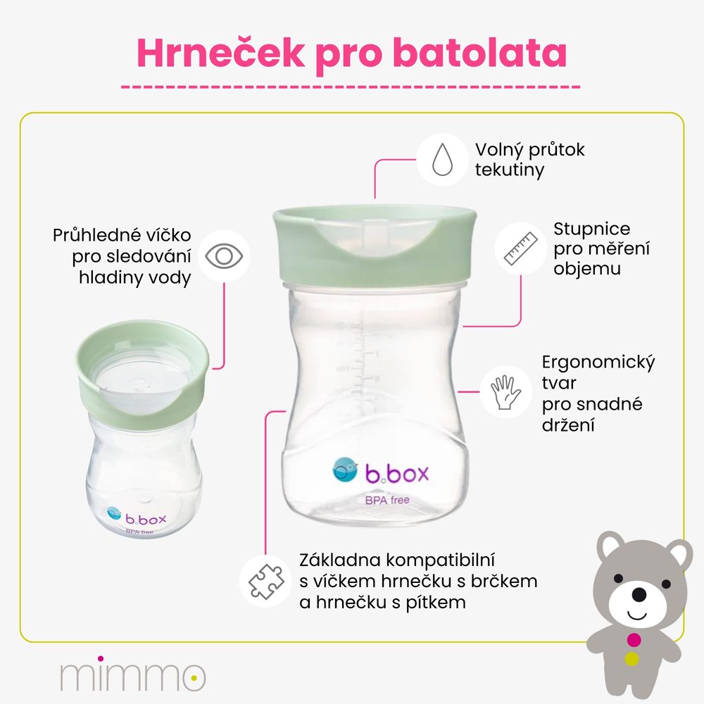 b.box Hrneček pro batolata 12m+ - světle růžový 240 ml