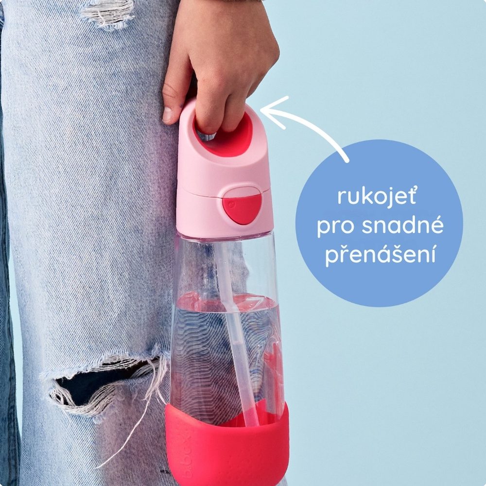 b.box Lahev na pití s brčkem 600 ml - lilac pop