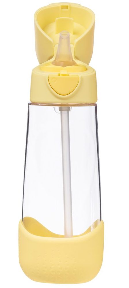 b.box Svačinový box střední + Lahev s brčkem 600 ml - set lemon twist