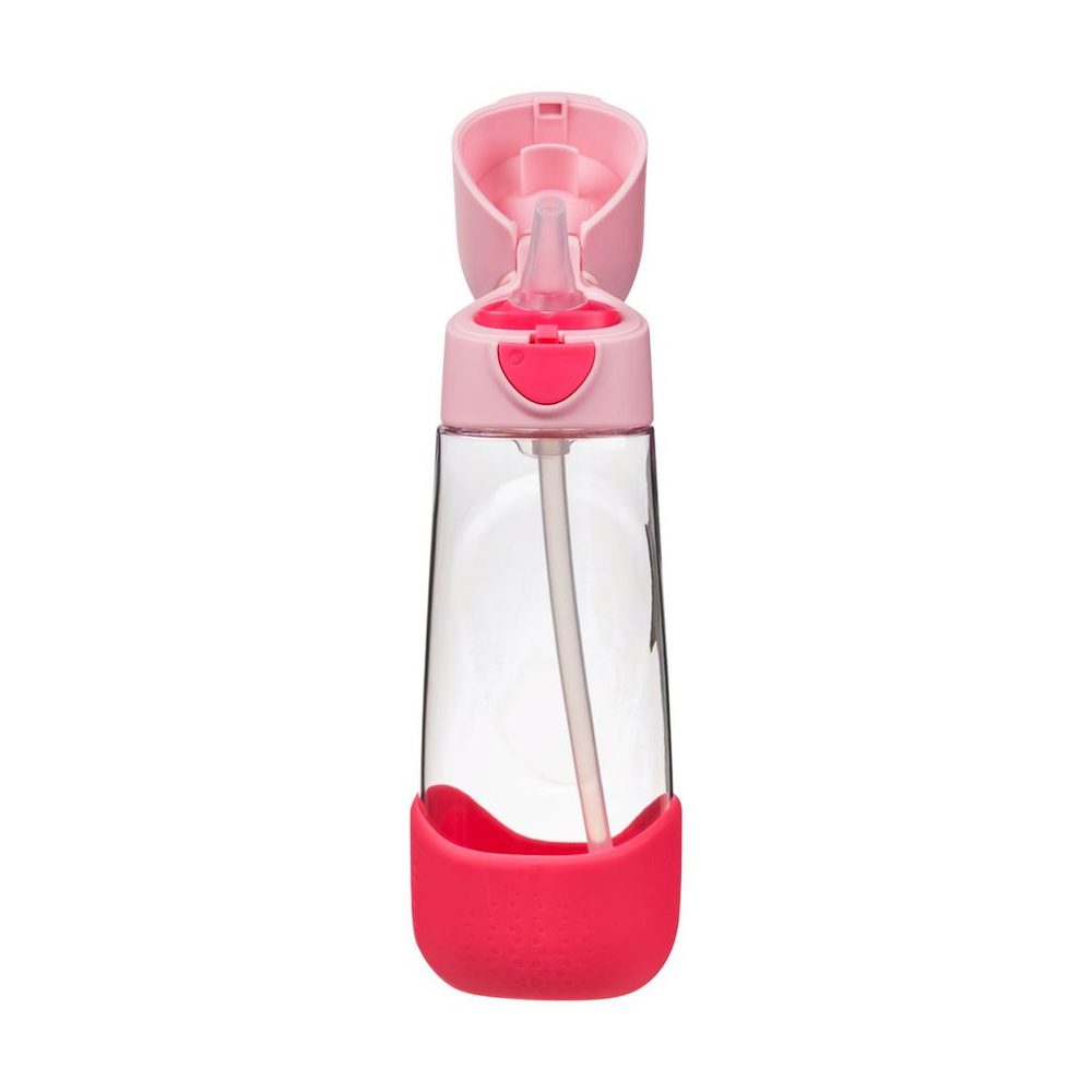 b.box Svačinový box střední + Lahev s brčkem 600 ml - set flamingo fizz